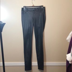 Glimmer leather skinny jeans